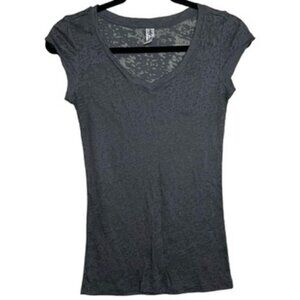 Sheer Grey Y2K Fitted Tee